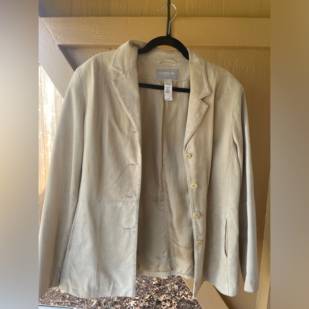 Liz Claiborne suede jacket XL size 10-12 tan